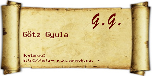 Götz Gyula névjegykártya