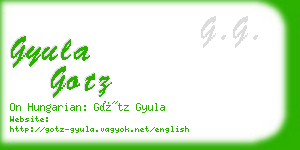 gyula gotz business card